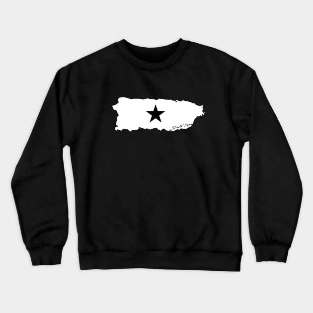 Puerto Rico Mi Isla Estrella Bandera Negra Puerto Rican Island Flag Crewneck Sweatshirt by PuertoRicoShirts